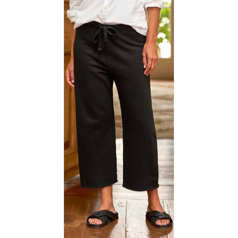 Frank and Eileen triple fleece raw hem cropped Catherine sweatpants black large